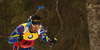 Fifth placed Martin Fourcade of France skiing during the Men sprint race of IBU Biathlon World Cup in Pokljuka, Slovenia. Men sprint race of IBU Biathlon World cup was held on Thursday, 17th of December 2015 in Pokljuka, Slovenia.
