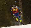 Fifth placed Martin Fourcade of France skiing during the Men sprint race of IBU Biathlon World Cup in Pokljuka, Slovenia. Men sprint race of IBU Biathlon World cup was held on Thursday, 17th of December 2015 in Pokljuka, Slovenia.
