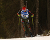 Benedikt Doll of Germany skiing during the Men sprint race of IBU Biathlon World Cup in Pokljuka, Slovenia. Men sprint race of IBU Biathlon World cup was held on Thursday, 17th of December 2015 in Pokljuka, Slovenia.
