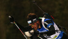 Ivan Joller of Switzerland skiing during the Men sprint race of IBU Biathlon World Cup in Pokljuka, Slovenia. Men sprint race of IBU Biathlon World cup was held on Thursday, 17th of December 2015 in Pokljuka, Slovenia.
