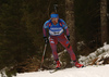 Fourth placed Alexey Slepov of Russia skiing during the Men sprint race of IBU Biathlon World Cup in Pokljuka, Slovenia. Men sprint race of IBU Biathlon World cup was held on Thursday, 17th of December 2015 in Pokljuka, Slovenia.
