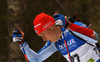 Mikko Loukkaanhuhta of Finland skiing during the Men sprint race of IBU Biathlon World Cup in Pokljuka, Slovenia. Men sprint race of IBU Biathlon World cup was held on Thursday, 17th of December 2015 in Pokljuka, Slovenia.
