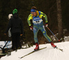 Daniel Gustavsson of Sweden skiing during the Men sprint race of IBU Biathlon World Cup in Pokljuka, Slovenia. Men sprint race of IBU Biathlon World cup was held on Thursday, 17th of December 2015 in Pokljuka, Slovenia.
