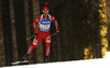 Ole Einar Bjoerndalen of Norway skiing during the Men sprint race of IBU Biathlon World Cup in Pokljuka, Slovenia. Men sprint race of IBU Biathlon World cup was held on Thursday, 17th of December 2015 in Pokljuka, Slovenia.
