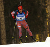 Evgeniy Garanichev of Russia skiing during the Men sprint race of IBU Biathlon World Cup in Pokljuka, Slovenia. Men sprint race of IBU Biathlon World cup was held on Thursday, 17th of December 2015 in Pokljuka, Slovenia.
