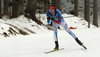 Mikael Koivunen of Finland skiing during the Men sprint race of IBU Biathlon World Cup in Pokljuka, Slovenia. Men sprint race of IBU Biathlon World cup was held on Thursday, 17th of December 2015 in Pokljuka, Slovenia.
