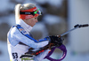 Mari Laukkanen of Finland during zeroing before start of the Women sprint race of IBU Biathlon World Cup in Pokljuka, Slovenia. Women sprint race of IBU Biathlon World cup was held on Friday, 18th of December 2015 in Pokljuka, Slovenia.
