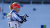 Kaisa Makarainen of Finland during zeroing before start of the Women sprint race of IBU Biathlon World Cup in Pokljuka, Slovenia. Women sprint race of IBU Biathlon World cup was held on Friday, 18th of December 2015 in Pokljuka, Slovenia.
