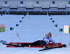 Kaisa Makarainen of Finland during zeroing before start of the Women sprint race of IBU Biathlon World Cup in Pokljuka, Slovenia. Women sprint race of IBU Biathlon World cup was held on Friday, 18th of December 2015 in Pokljuka, Slovenia.
