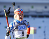 Kaisa Makarainen of Finland during zeroing before start of the Women sprint race of IBU Biathlon World Cup in Pokljuka, Slovenia. Women sprint race of IBU Biathlon World cup was held on Friday, 18th of December 2015 in Pokljuka, Slovenia.
