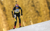 Eva Tofalvi of Romania skiing in the Women sprint race of IBU Biathlon World Cup in Pokljuka, Slovenia. Women sprint race of IBU Biathlon World cup was held on Friday, 18th of December 2015 in Pokljuka, Slovenia.
