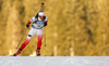 Krystyna Guzik of Poland skiing in the Women sprint race of IBU Biathlon World Cup in Pokljuka, Slovenia. Women sprint race of IBU Biathlon World cup was held on Friday, 18th of December 2015 in Pokljuka, Slovenia.
