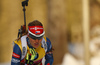 Fifth placed Gabriela Soukalova of Czech skiing in the Women sprint race of IBU Biathlon World Cup in Pokljuka, Slovenia. Women sprint race of IBU Biathlon World cup was held on Friday, 18th of December 2015 in Pokljuka, Slovenia.
