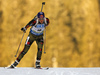 Miriam Goessner of Germany skiing in the Women sprint race of IBU Biathlon World Cup in Pokljuka, Slovenia. Women sprint race of IBU Biathlon World cup was held on Friday, 18th of December 2015 in Pokljuka, Slovenia.
