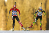Megan Tandy of Canada skiing in the Women sprint race of IBU Biathlon World Cup in Pokljuka, Slovenia. Women sprint race of IBU Biathlon World cup was held on Friday, 18th of December 2015 in Pokljuka, Slovenia.
