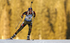 Miriam Goessner of Germany skiing in the Women sprint race of IBU Biathlon World Cup in Pokljuka, Slovenia. Women sprint race of IBU Biathlon World cup was held on Friday, 18th of December 2015 in Pokljuka, Slovenia.
