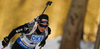 Aita Gasparin of Switzerland skiing in the Women sprint race of IBU Biathlon World Cup in Pokljuka, Slovenia. Women sprint race of IBU Biathlon World cup was held on Friday, 18th of December 2015 in Pokljuka, Slovenia.
