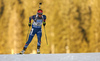 Veronika Vitkova of Czech skiing in the Women sprint race of IBU Biathlon World Cup in Pokljuka, Slovenia. Women sprint race of IBU Biathlon World cup was held on Friday, 18th of December 2015 in Pokljuka, Slovenia.
