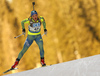 Linn Persson of Sweden skiing in the Women sprint race of IBU Biathlon World Cup in Pokljuka, Slovenia. Women sprint race of IBU Biathlon World cup was held on Friday, 18th of December 2015 in Pokljuka, Slovenia.

