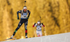 Dorothea Wierer of Italy skiing in the Women sprint race of IBU Biathlon World Cup in Pokljuka, Slovenia. Women sprint race of IBU Biathlon World cup was held on Friday, 18th of December 2015 in Pokljuka, Slovenia.
