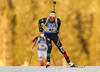 Dorothea Wierer of Italy skiing in the Women sprint race of IBU Biathlon World Cup in Pokljuka, Slovenia. Women sprint race of IBU Biathlon World cup was held on Friday, 18th of December 2015 in Pokljuka, Slovenia.
