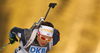 Dorothea Wierer of Italy skiing in the Women sprint race of IBU Biathlon World Cup in Pokljuka, Slovenia. Women sprint race of IBU Biathlon World cup was held on Friday, 18th of December 2015 in Pokljuka, Slovenia.
