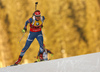 Gabriela Soukalova of Czech skiing in the Women sprint race of IBU Biathlon World Cup in Pokljuka, Slovenia. Women sprint race of IBU Biathlon World cup was held on Friday, 18th of December 2015 in Pokljuka, Slovenia.
