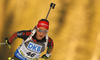 Franziska Preuss of Germany skiing in the Women sprint race of IBU Biathlon World Cup in Pokljuka, Slovenia. Women sprint race of IBU Biathlon World cup was held on Friday, 18th of December 2015 in Pokljuka, Slovenia.
