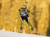 Nadezhda Skardino of Belarus skiing in the Women sprint race of IBU Biathlon World Cup in Pokljuka, Slovenia. Women sprint race of IBU Biathlon World cup was held on Friday, 18th of December 2015 in Pokljuka, Slovenia.
