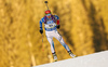 Mari Laukkanen of Finland skiing in the Women sprint race of IBU Biathlon World Cup in Pokljuka, Slovenia. Women sprint race of IBU Biathlon World cup was held on Friday, 18th of December 2015 in Pokljuka, Slovenia.
