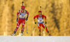 Tiril Eckhoff of Norway skiing in the Women sprint race of IBU Biathlon World Cup in Pokljuka, Slovenia. Women sprint race of IBU Biathlon World cup was held on Friday, 18th of December 2015 in Pokljuka, Slovenia.
