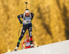 Dorothea Wierer of Italy skiing in the Women sprint race of IBU Biathlon World Cup in Pokljuka, Slovenia. Women sprint race of IBU Biathlon World cup was held on Friday, 18th of December 2015 in Pokljuka, Slovenia.
