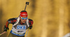 Vanessa Hinz of Germany skiing in the Women sprint race of IBU Biathlon World Cup in Pokljuka, Slovenia. Women sprint race of IBU Biathlon World cup was held on Friday, 18th of December 2015 in Pokljuka, Slovenia.
