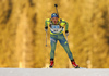 Linn Persson of Sweden skiing in the Women sprint race of IBU Biathlon World Cup in Pokljuka, Slovenia. Women sprint race of IBU Biathlon World cup was held on Friday, 18th of December 2015 in Pokljuka, Slovenia.
