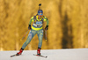 Mona Brorsson of Sweden skiing in the Women sprint race of IBU Biathlon World Cup in Pokljuka, Slovenia. Women sprint race of IBU Biathlon World cup was held on Friday, 18th of December 2015 in Pokljuka, Slovenia.
