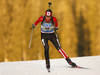 Julia Ransom of Canada skiing in the Women sprint race of IBU Biathlon World Cup in Pokljuka, Slovenia. Women sprint race of IBU Biathlon World cup was held on Friday, 18th of December 2015 in Pokljuka, Slovenia.
