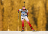 Weronika Nowakowska of Poland skiing in the Women sprint race of IBU Biathlon World Cup in Pokljuka, Slovenia. Women sprint race of IBU Biathlon World cup was held on Friday, 18th of December 2015 in Pokljuka, Slovenia.

