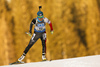 Yurie Tanaka of Japan skiing in the Women sprint race of IBU Biathlon World Cup in Pokljuka, Slovenia. Women sprint race of IBU Biathlon World cup was held on Friday, 18th of December 2015 in Pokljuka, Slovenia.
