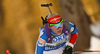 Mari Laukkanen of Finland skiing in the Women sprint race of IBU Biathlon World Cup in Pokljuka, Slovenia. Women sprint race of IBU Biathlon World cup was held on Friday, 18th of December 2015 in Pokljuka, Slovenia.
