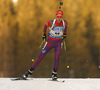 Clare Egan of USA skiing in the Women sprint race of IBU Biathlon World Cup in Pokljuka, Slovenia. Women sprint race of IBU Biathlon World cup was held on Friday, 18th of December 2015 in Pokljuka, Slovenia.
