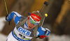 Sanna Markkanen of Finland skiing in the Women sprint race of IBU Biathlon World Cup in Pokljuka, Slovenia. Women sprint race of IBU Biathlon World cup was held on Friday, 18th of December 2015 in Pokljuka, Slovenia.

