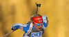 Kaisa Makarainen of Finland skiing in the Women sprint race of IBU Biathlon World Cup in Pokljuka, Slovenia. Women sprint race of IBU Biathlon World cup was held on Friday, 18th of December 2015 in Pokljuka, Slovenia.
