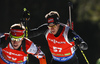 Martin Jaeger of Switzerland skiing in the Men pursuit race of IBU Biathlon World Cup in Pokljuka, Slovenia. Men pursuit race of IBU Biathlon World cup was held on Saturday, 19th of December 2015 in Pokljuka, Slovenia.
