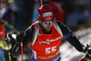 Serafin Wiestner of Switzerland skiing in the Men pursuit race of IBU Biathlon World Cup in Pokljuka, Slovenia. Men pursuit race of IBU Biathlon World cup was held on Saturday, 19th of December 2015 in Pokljuka, Slovenia.
