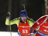 Ted Armgren of Sweden skiing in the Men pursuit race of IBU Biathlon World Cup in Pokljuka, Slovenia. Men pursuit race of IBU Biathlon World cup was held on Saturday, 19th of December 2015 in Pokljuka, Slovenia.
