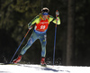 Daniel Gustavsson of Sweden skiing in the Men pursuit race of IBU Biathlon World Cup in Pokljuka, Slovenia. Men pursuit race of IBU Biathlon World cup was held on Saturday, 19th of December 2015 in Pokljuka, Slovenia.
