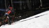 Serafin Wiestner of Switzerland skiing in the Men pursuit race of IBU Biathlon World Cup in Pokljuka, Slovenia. Men pursuit race of IBU Biathlon World cup was held on Saturday, 19th of December 2015 in Pokljuka, Slovenia.
