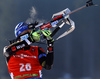 Andreas Birnbacher of Germany during zeroing before start of the Men pursuit race of IBU Biathlon World Cup in Pokljuka, Slovenia. Men pursuit race of IBU Biathlon World cup was held on Saturday, 19th of December 2015 in Pokljuka, Slovenia.
