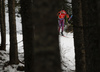 Tim Burke of USA skiing in the Men pursuit race of IBU Biathlon World Cup in Pokljuka, Slovenia. Men pursuit race of IBU Biathlon World cup was held on Saturday, 19th of December 2015 in Pokljuka, Slovenia.
