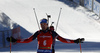 Third placed Anton Shipulin of Russia celebrating while crossing finish line in the Men pursuit race of IBU Biathlon World Cup in Pokljuka, Slovenia. Men pursuit race of IBU Biathlon World cup was held on Saturday, 19th of December 2015 in Pokljuka, Slovenia.

